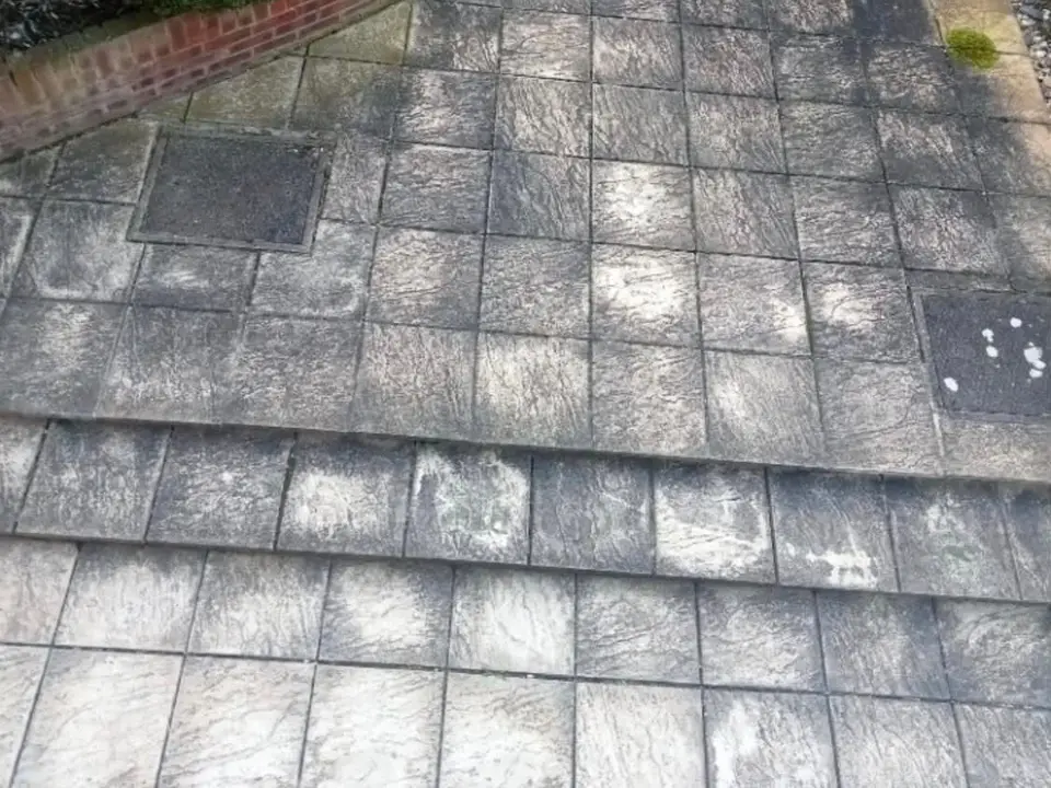 Before patio and steps clean